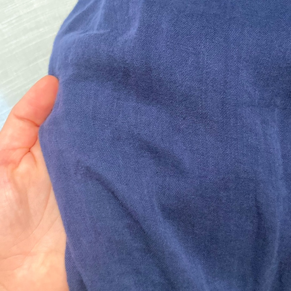Cotton Tiered Navy Dress - Picture 8 of 9